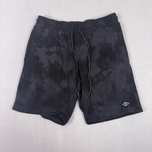 Billabong Men's Medium Black Grey Tie Dye Fleece Sweat Shorts Casual Surfwear